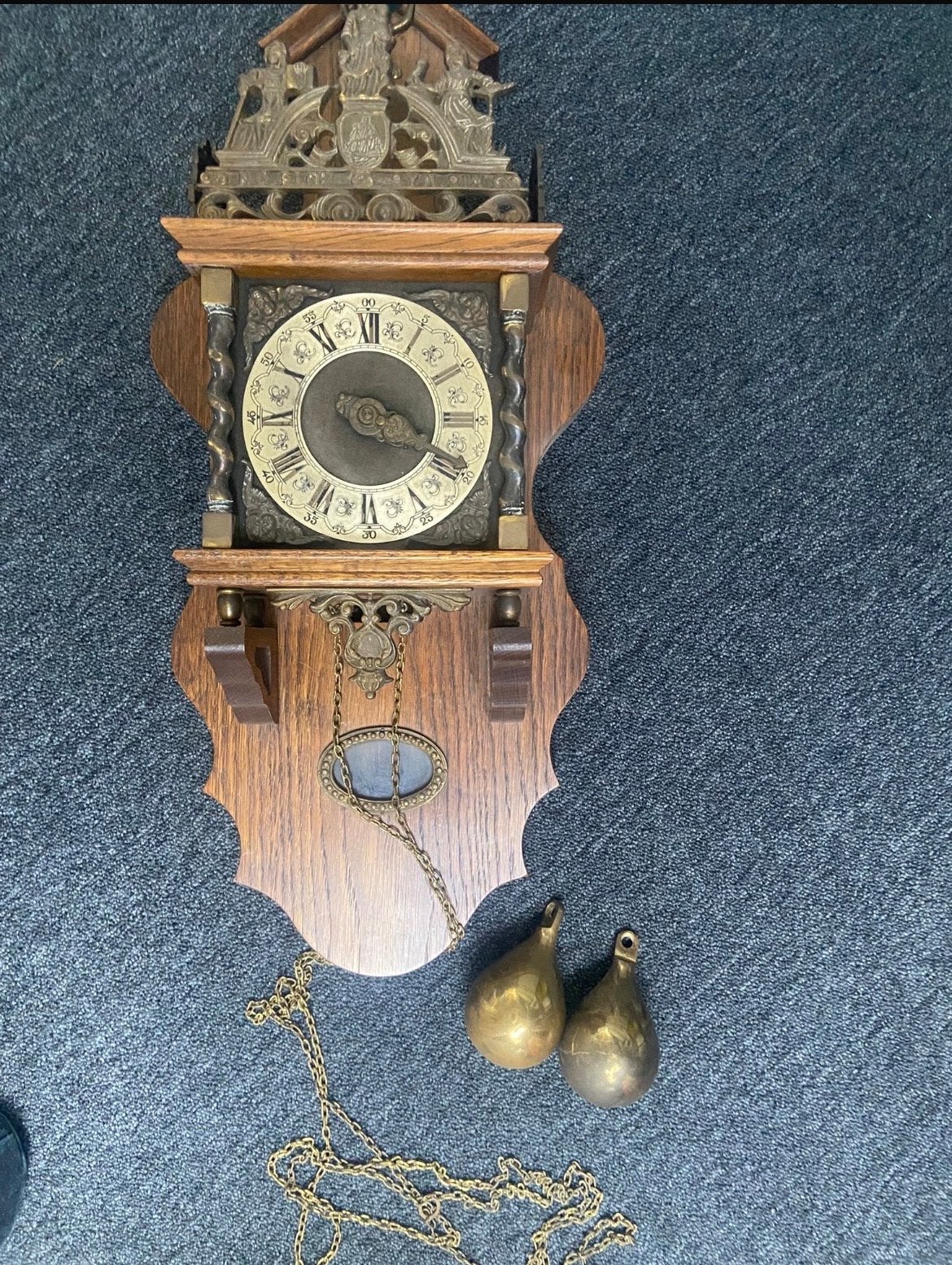 Antieke Friese Staartklok - Wandklok met Gewichten, Antiek en Kunst, Ophalen of Verzenden