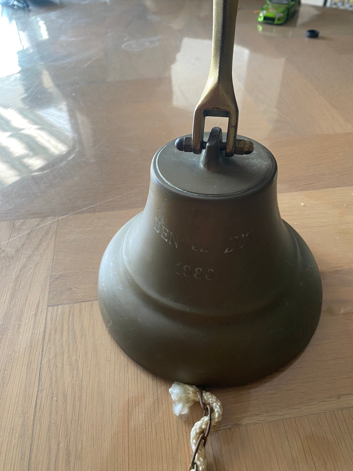 Grote messing ijs bel kar bel koper bellen 1988 scheepvaart, Antiek en Kunst, Ophalen