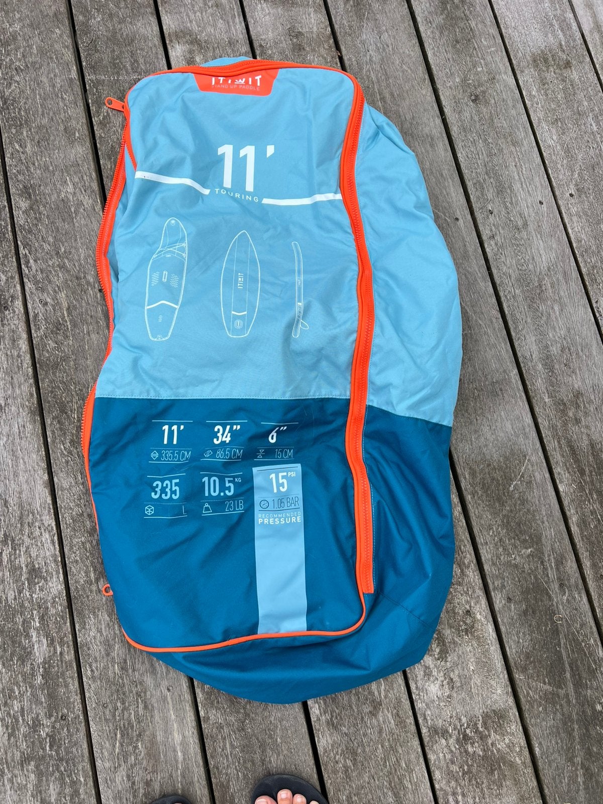 Tas inflatable sup met toebehoren, Watersport en Boten, Ophalen of Verzenden, Zo goed als nieuw, SUP-boards