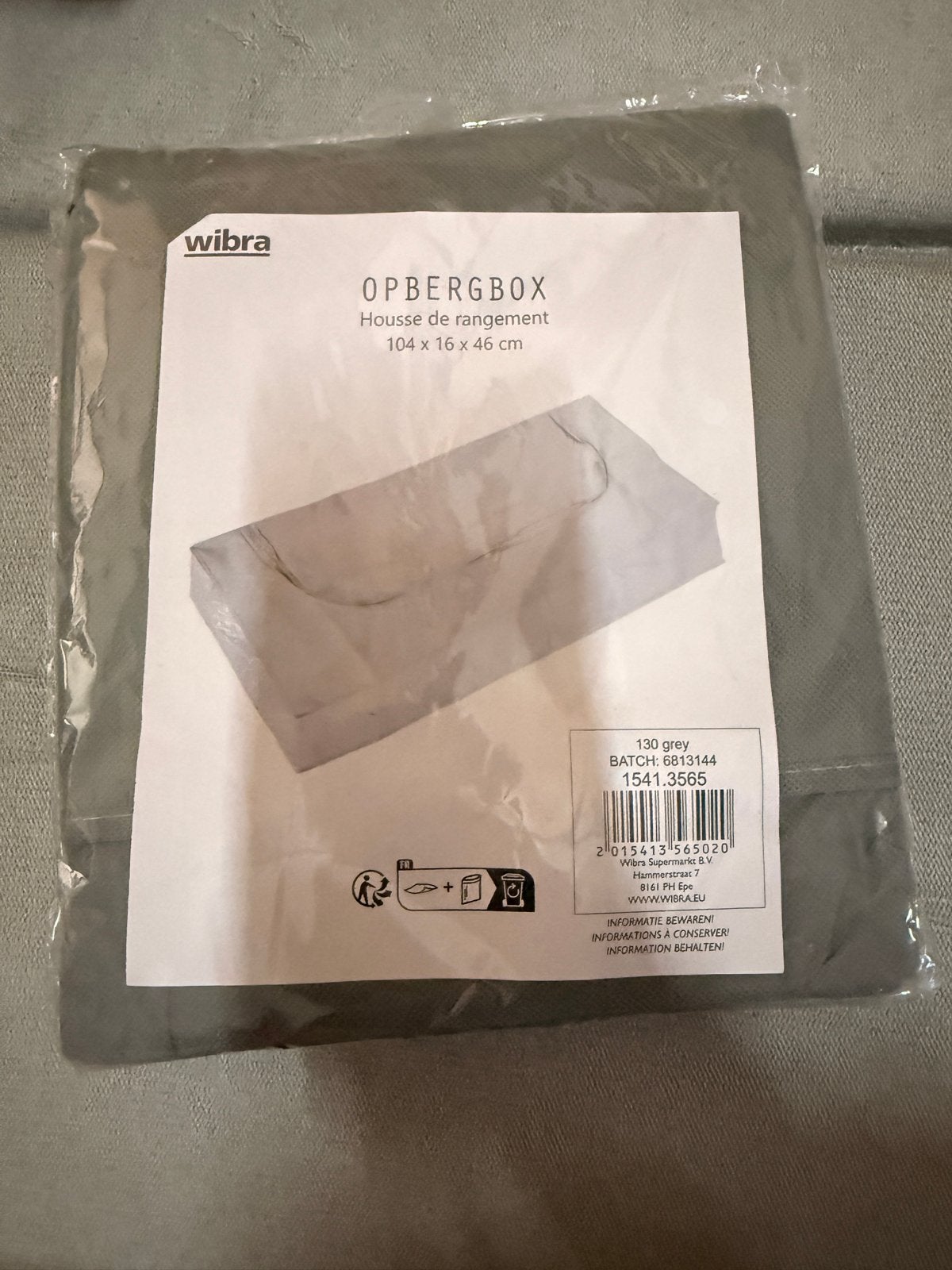 2x Wibra Opbergbox Grijs 104 x 16 x 46 cm, Ophalen of Verzenden, Nieuw