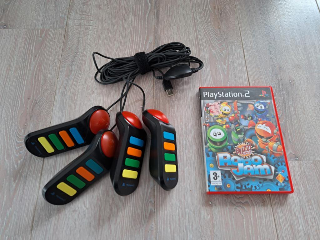 Buzz! Robo Jam PS2 met 4 controllers, Ophalen of Verzenden