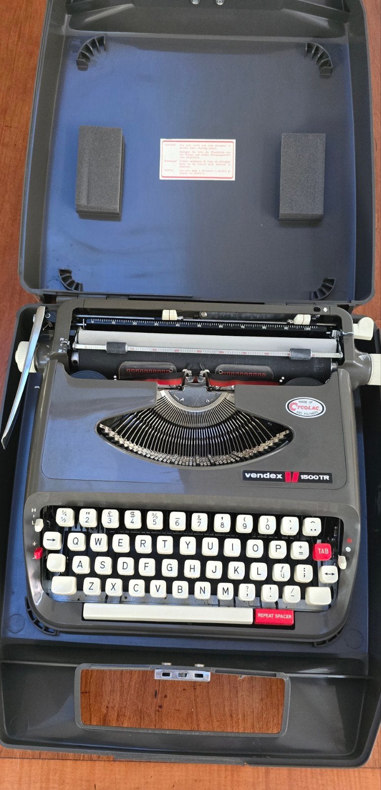 Vendex 1500 TR typemachine – vintage – originele koffer, Diversen, Typemachines, Ophalen of Verzenden