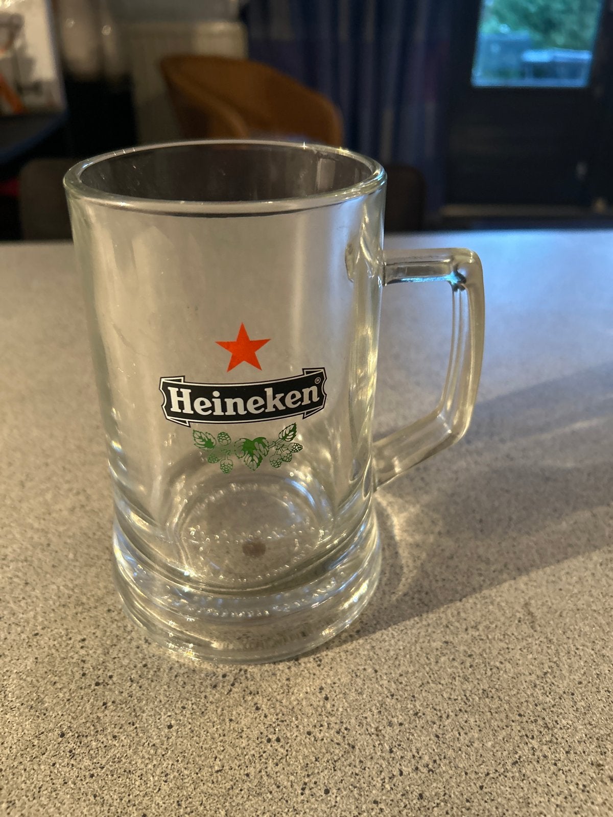 Heineken bierpul - 16 cm hoog, 9 cm doorsnede, Ophalen of Verzenden, Overige merken, Glas, Overige typen