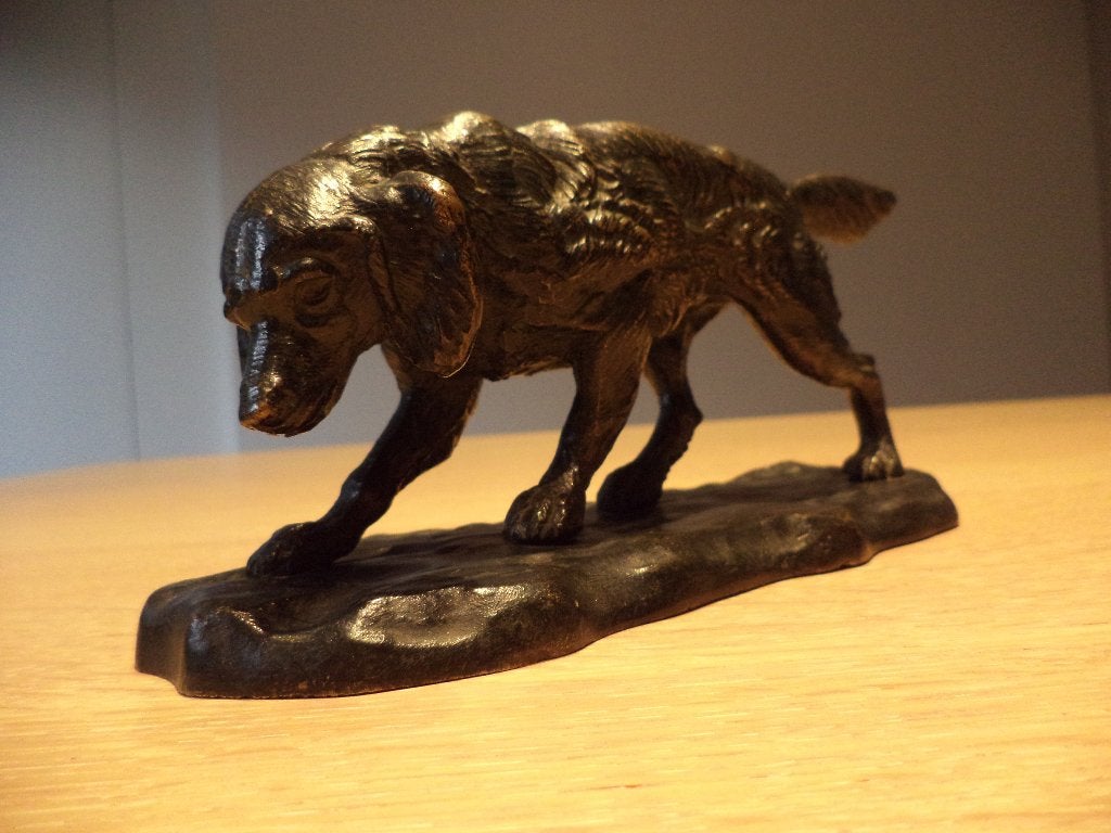 antiek desktop jachthond labrador animalier beeld naar Mene, Antiek en Kunst, Ophalen of Verzenden