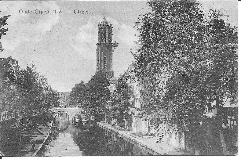 Oude Gracht T.Z. - Utrecht - Gelopen briefkaart 1914, Verzamelen, Ansichtkaarten | Nederland, Gelopen, Utrecht, Voor 1920, Ophalen of Verzenden