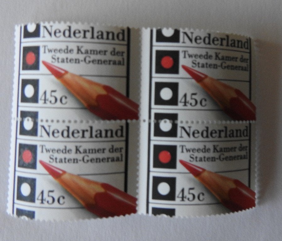 4 postzegels verkiezingen 1977, Verzenden, Na 1940, Postfris
