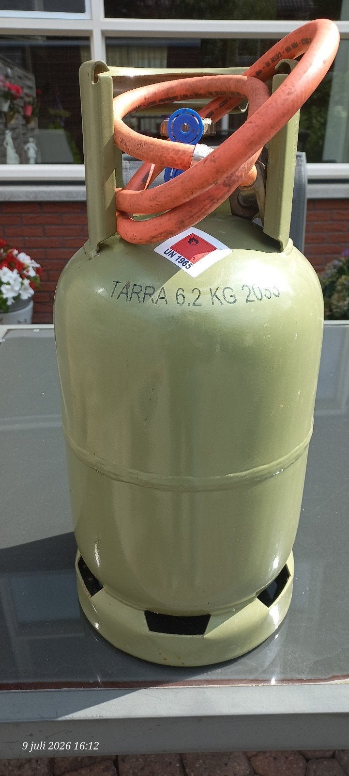 Gasfles, Caravans en Kamperen, Kampeeraccessoires, Ophalen, Zo goed als nieuw