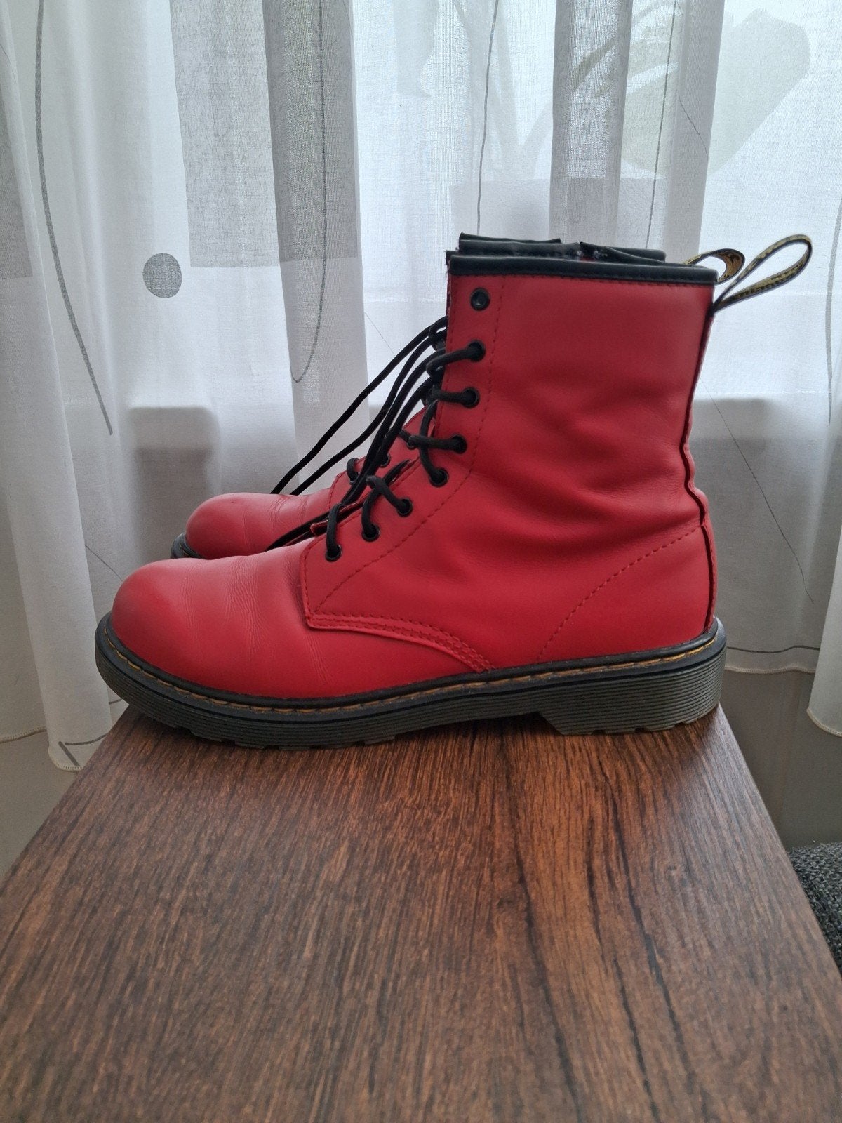 Dr. Martens rode laarzen maat 38 - Zo goed als nieuw, Lage of Enkellaarzen, Ophalen of Verzenden, Rood, Dr. Martens