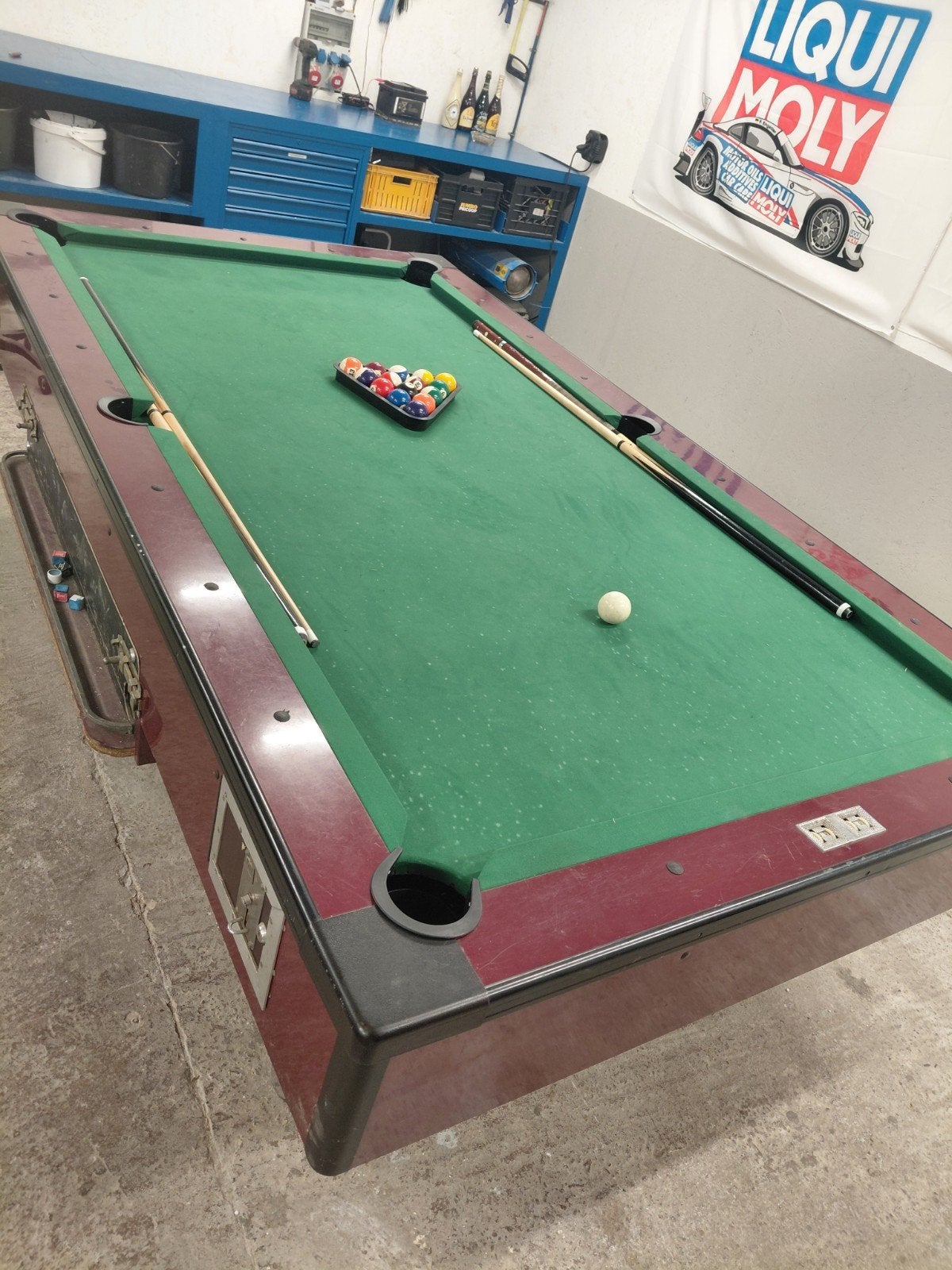 Gebruikte Pooltafel met Leisteen Blad en Accessoires, Ophalen of Verzenden, Gebruikt, Pooltafel