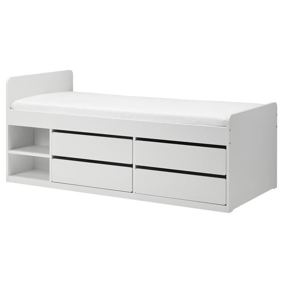 IKEA SMÅSTAD bed met lades en opbergruimte, Huis en Inrichting, Slaapkamer | Bedden, Ophalen, Gebruikt, 90 cm, Eenpersoons
