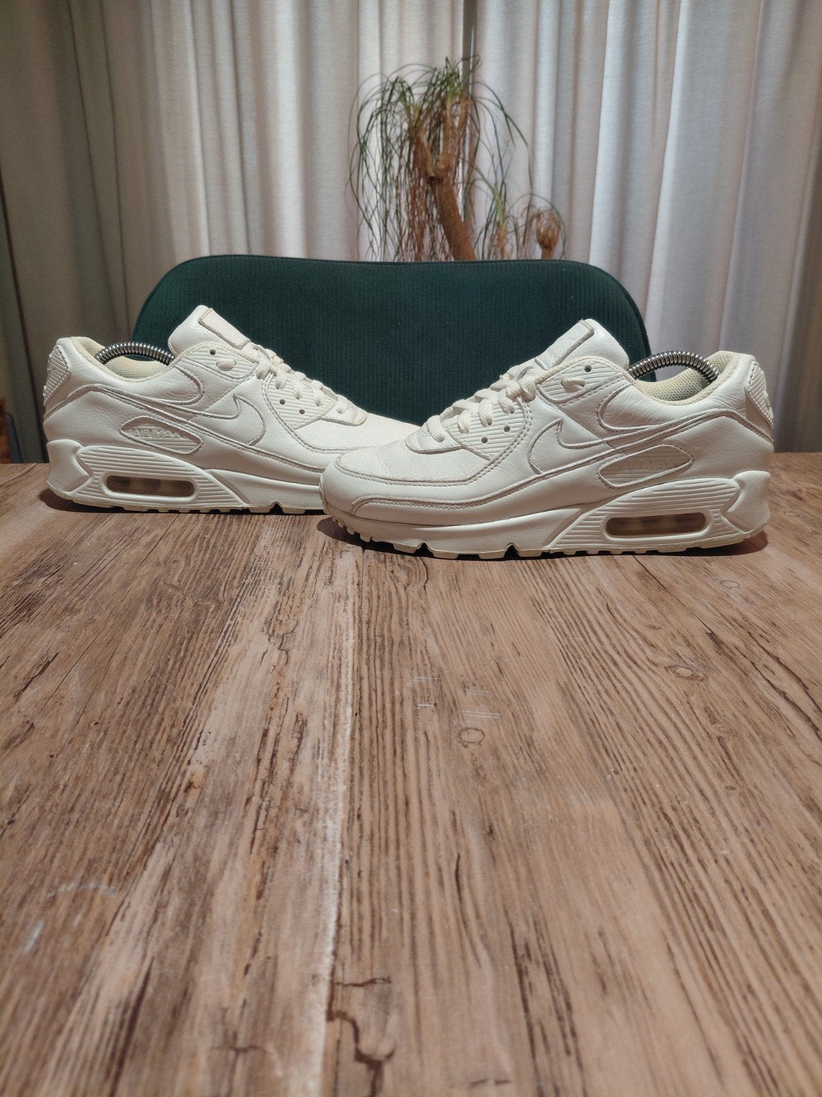 Nike By You Air Max 90 Premium Leather 'Triple White' 40,5, Wit, Nike, Ophalen of Verzenden, Sneakers of Gympen