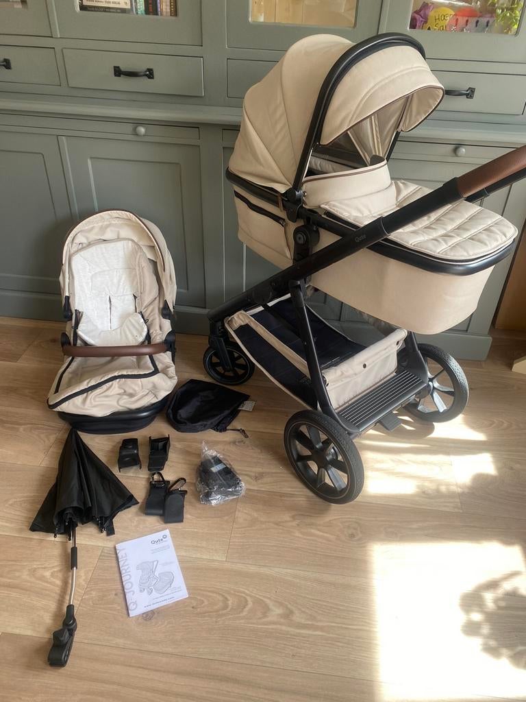 Complete beige kinderwagen Qute Q-journey, Kinderen en Baby's, Kinderwagens en Combinaties, Zo goed als nieuw, Overige merken