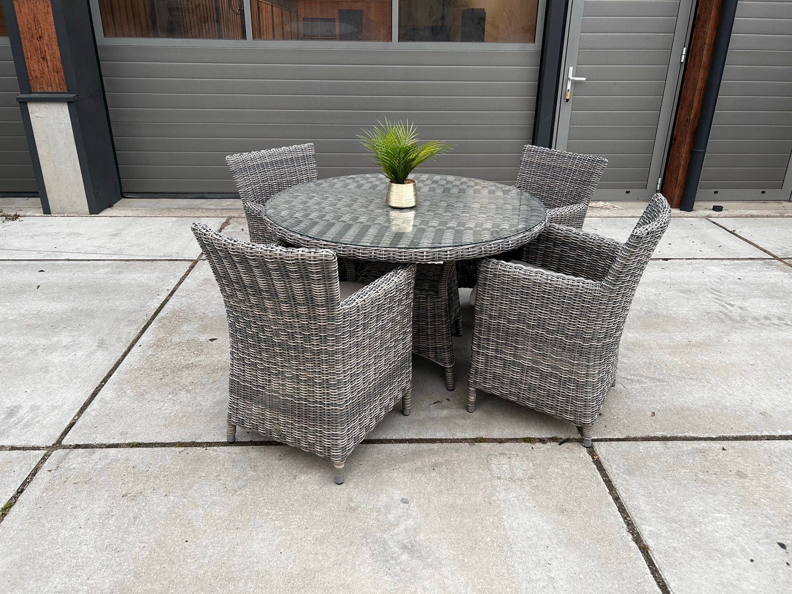 Prachtige ronde tuinset Fase 4Seasons - Zo goed als nieuw, Tuin en Terras, Tuinsets en Loungesets, Ophalen, 4 zitplaatsen, ., Zo goed als nieuw