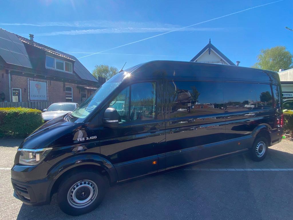 MAN TGE 35 2.0 180PK XXL DSG/LEDER/NAVI/CAMERA/BLINDSPOT, Auto's, Gebruikt, Zwart, 4 cilinders, Automatische klimaatregeling