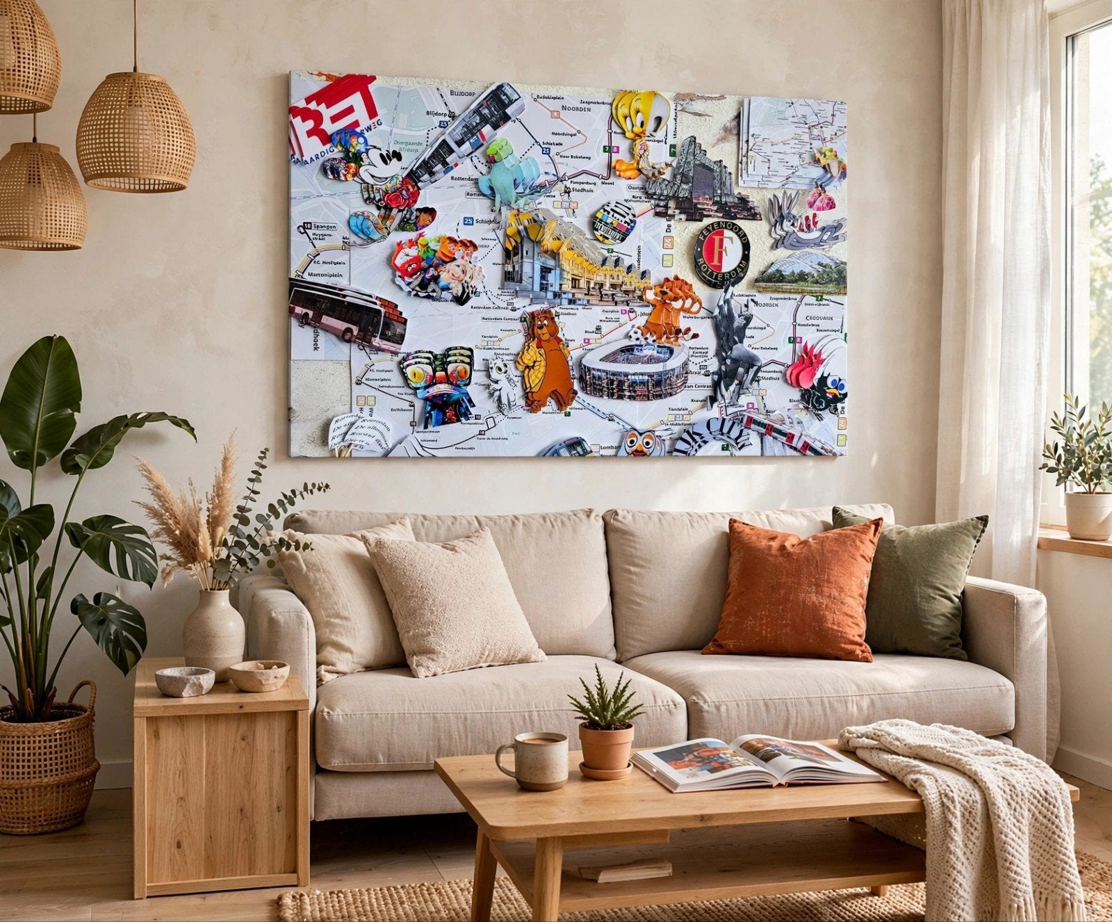 Uniek Pop Art Canvas Schilderij - 40x50 cm, Huis en Inrichting, Minder dan 50 cm, Nieuw, Ophalen of Verzenden, Schilderij