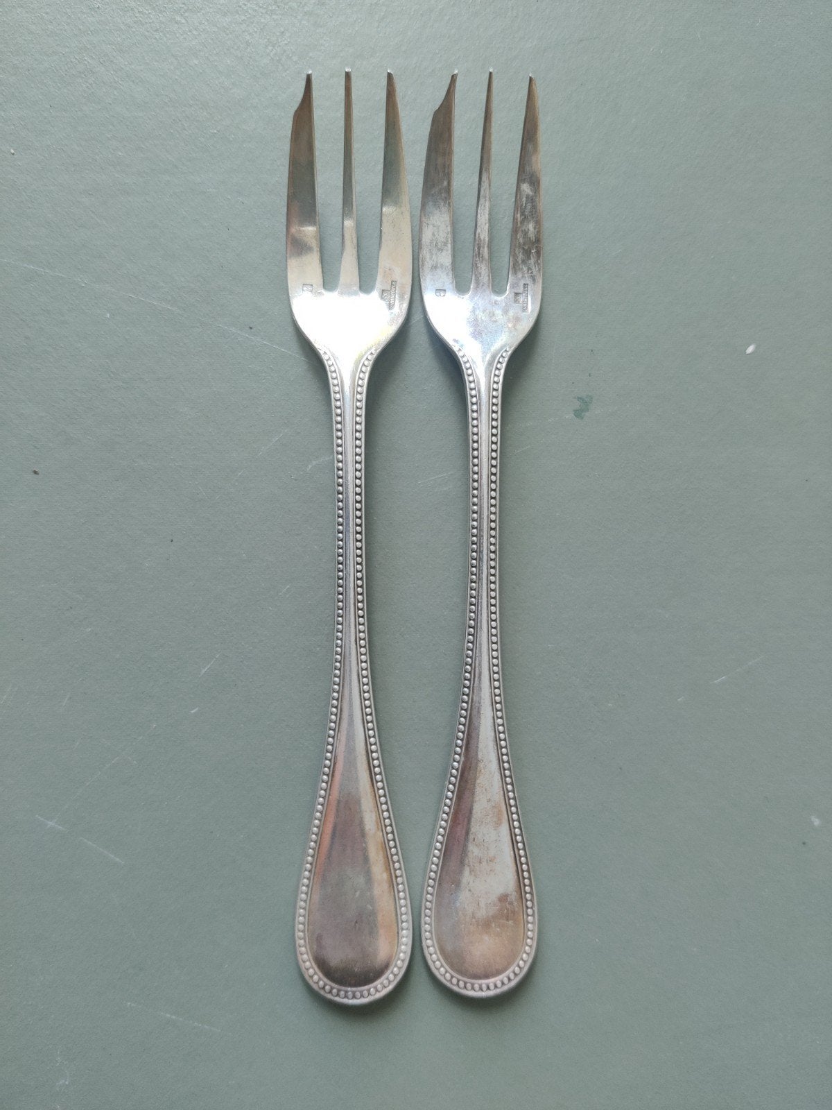 Set van 2 Christofle zilveren vorken, Antiek en Kunst, Antiek | Bestek, Ophalen of Verzenden