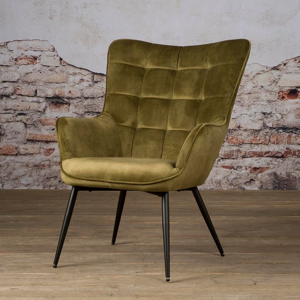 Stijlvolle woood Fauteuil /stoel Comfortabel & Modern, Ophalen, 75 tot 100 cm, Zo goed als nieuw, Stof