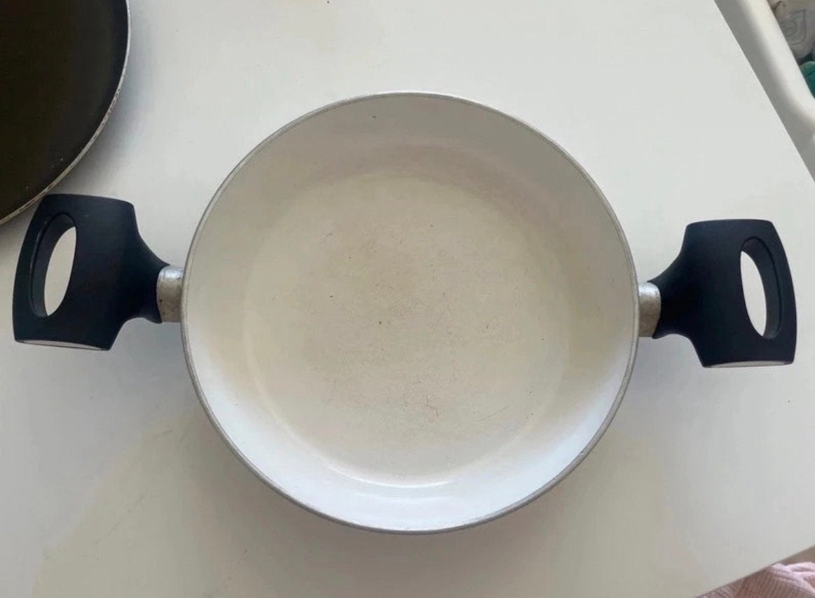 Keramische coating pan - Alu-fton - Made in Italy, Koekenpan, Antiaanbaklaag, Ophalen of Verzenden, Zo goed als nieuw