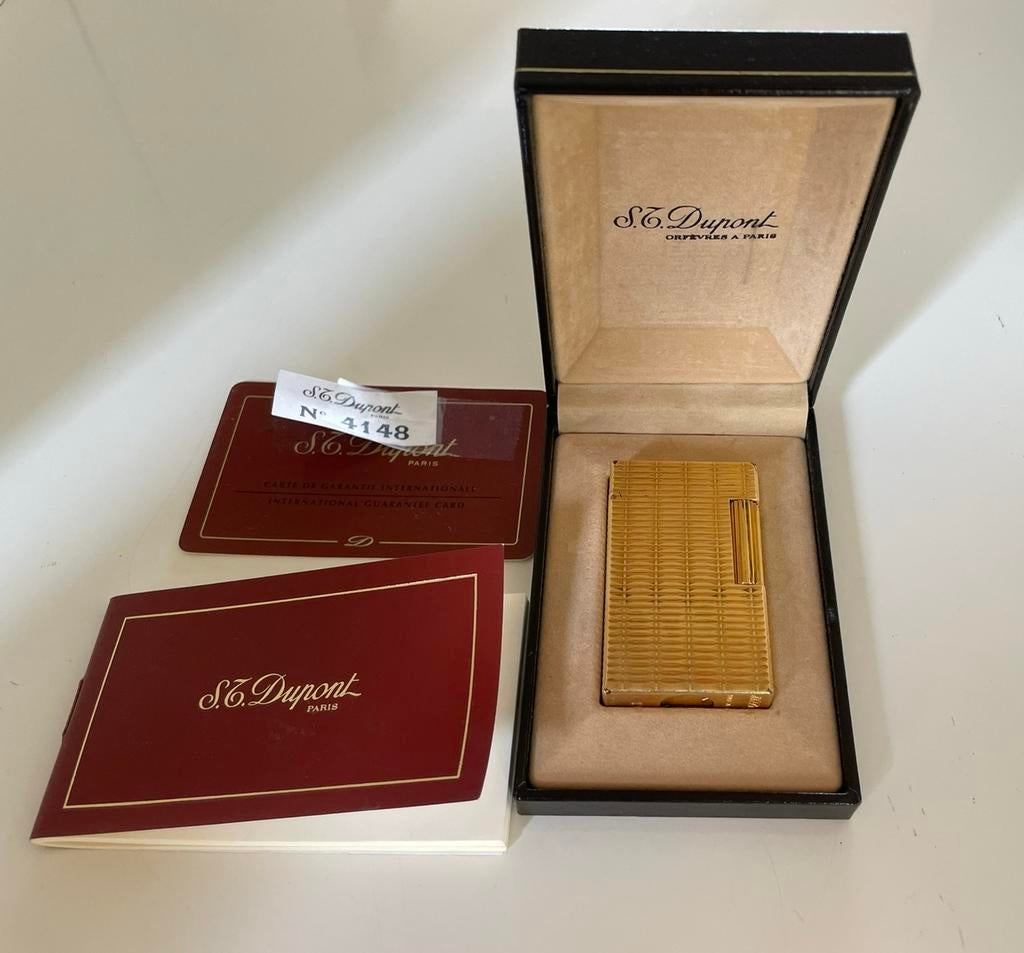 Dupont Linge - verguld gouden aansteker, Ophalen of Verzenden, Zo goed als nieuw, Aansteker