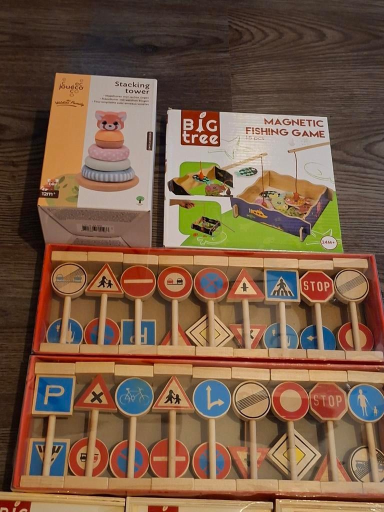 Partij houten speelgoed in de mix /playwood/joueco, Ophalen of Verzenden