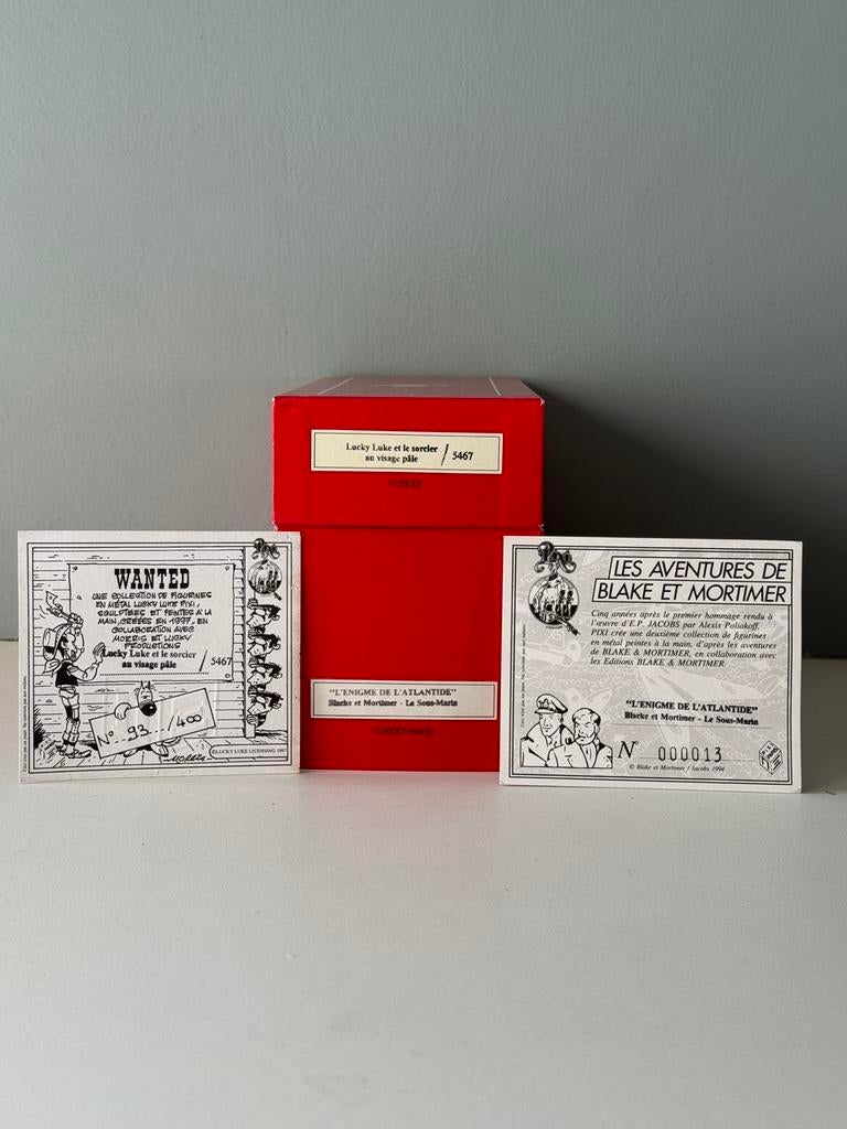 2 dozen + 2 certificaten - Blake & Mortimer - Lucky Luke, Verzamelen, Stripfiguren, Ophalen of Verzenden, Zo goed als nieuw, Beeldje of Figuurtje