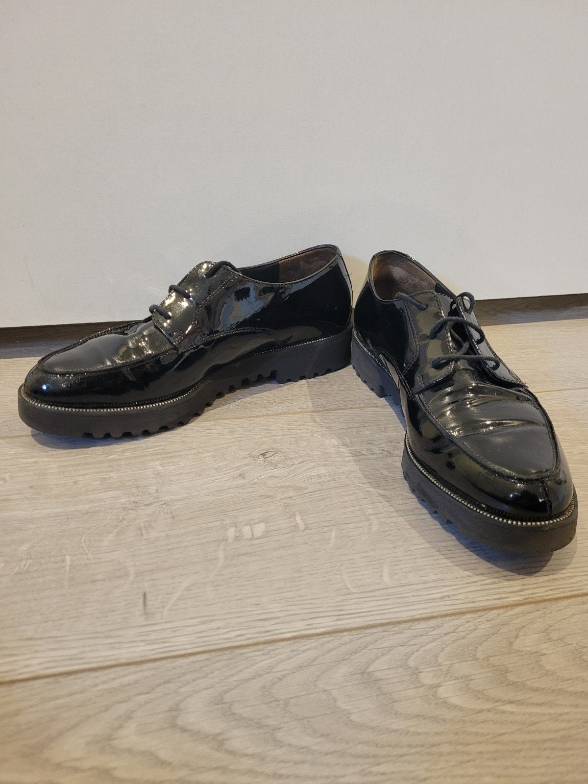 Paul Green Zwarte Lakleren Veterschoenen - Maat 38, Kleding | Dames, Zwart, Ophalen of Verzenden, Zo goed als nieuw, Paul Green