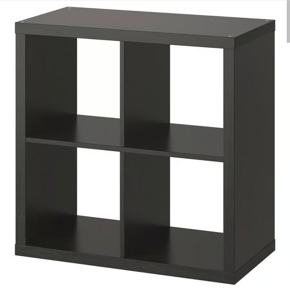 Kallax zwart 4 vakken 2 stuks, Gebruikt, Ophalen of Verzenden, Minder dan 150 cm, Minder dan 100 cm