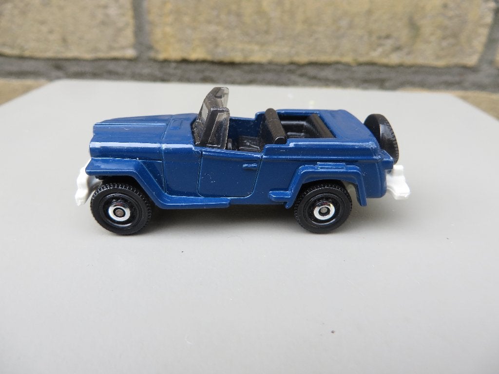 Matchbox Jeep Willys Jeepster blauw, Ophalen of Verzenden, Zo goed als nieuw, Auto
