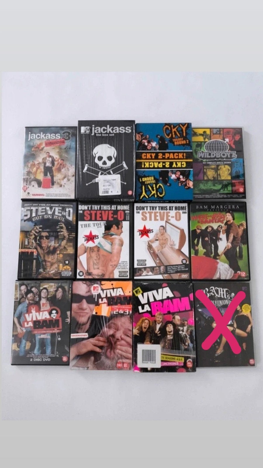 Jackass - CKY - Wildboys - Steve-O - Viva la BAM - collectie, Alle leeftijden, Ophalen of Verzenden, Zo goed als nieuw, Actiekomedie