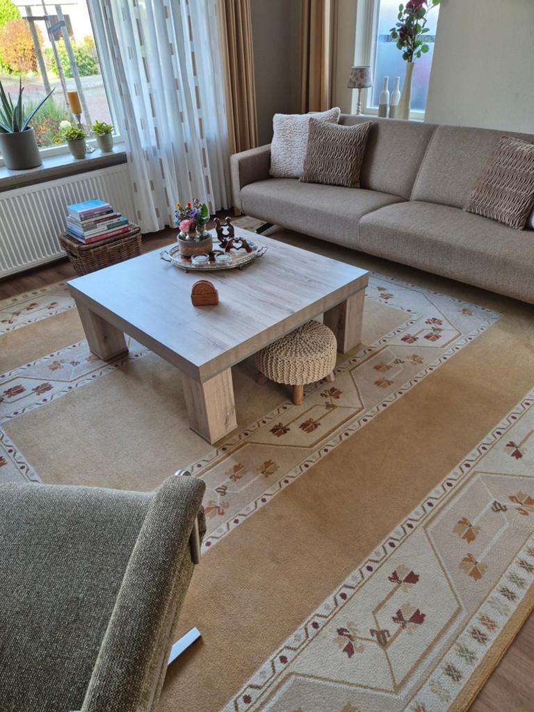 Handgeknoopt wollen tapijt moet weg- Milas - 3.97 x 3.10 m, Bruin, Traditioneel, Oosters, Klassiek, 200 cm of meer, Ophalen of Verzenden