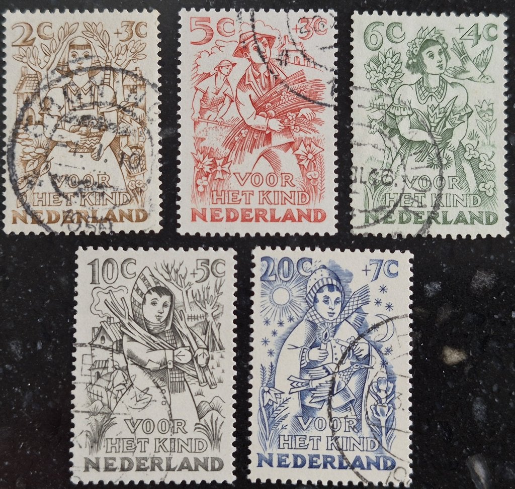 POSTZEGELS NEDERLAND 1949 KINDERZEGELS GESTEMPELD, Postzegels en Munten, Postzegels | Nederland, Verzenden, Na 1940, Gestempeld