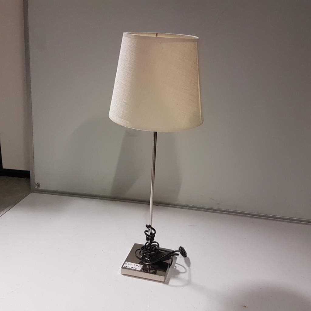 Partij Schemerlampen / Tafellamp - RVS voet + stoffenkap, Ophalen, Met schakelaar, Gebruikt, Philips