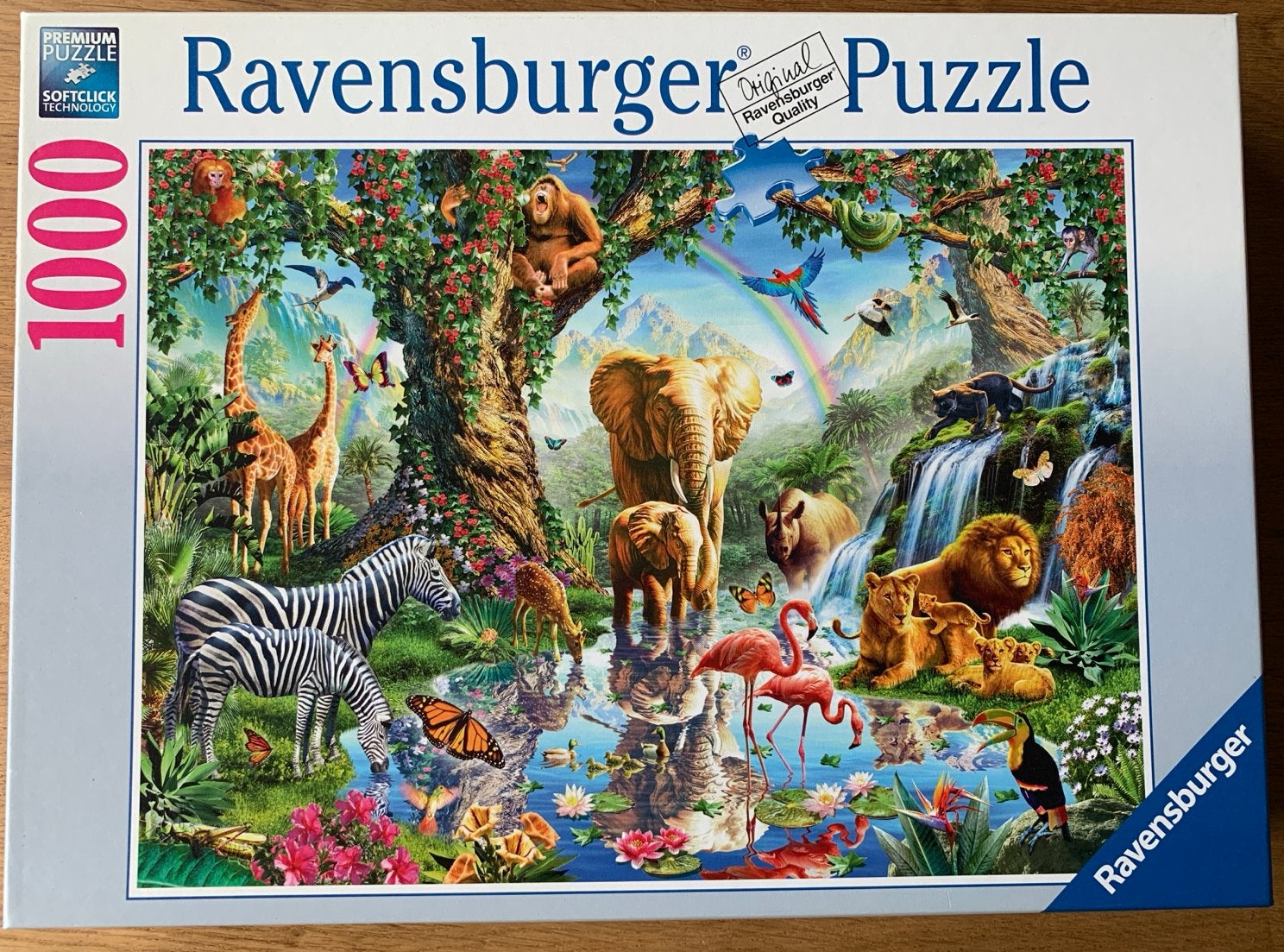 Ravensburger Legpuzzel 1000 stukjes - Dierenparadijs, Ophalen of Verzenden, 500 t/m 1500 stukjes, Zo goed als nieuw, Legpuzzel