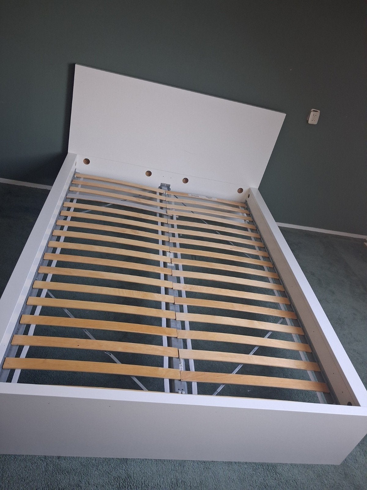 ikea bed 140x200, Ophalen, Wit, Tweepersoons, 140 cm