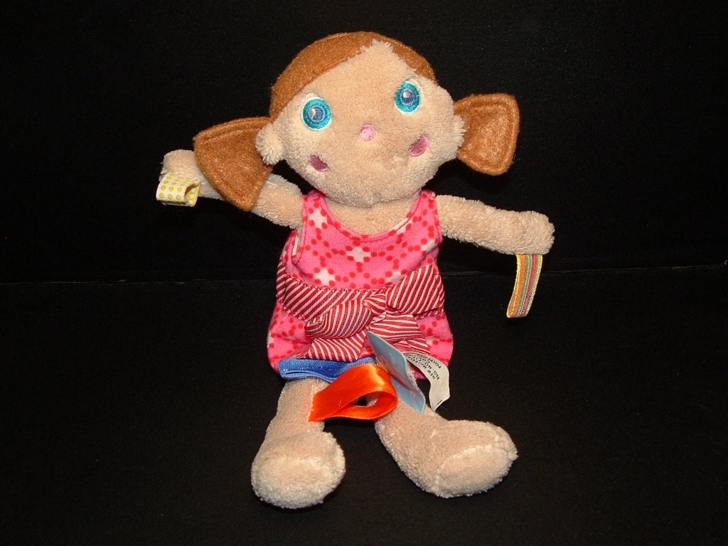 SNOOZEBABY POPJE MEISJE VELOURS BEIGE MET ROZE TRICOT, Verzenden, Nieuw, Overige typen