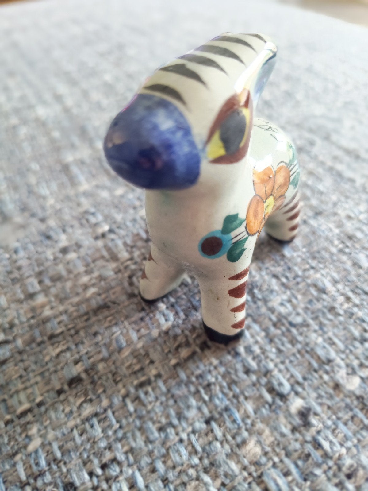 Tonala Mexican Pottery Folk Art Miniature Zebra, Ophalen of Verzenden, Gebruikt, Dier