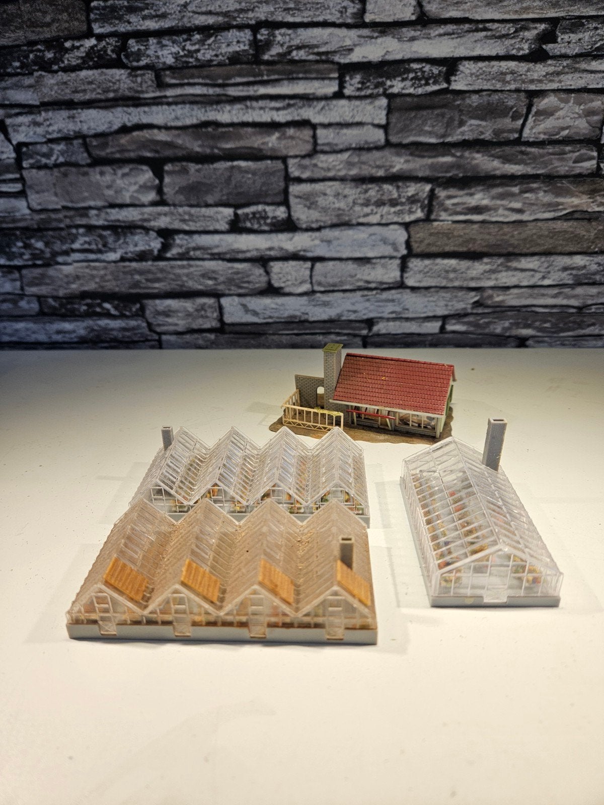 Tuinderij kassen N spoor modeltrein 1:160, Overige merken, Gebruikt, Gelijkstroom of Wisselstroom, Brug, Tunnel of Gebouw