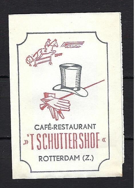 1007 Rotterdam cafe rest 'T SCHUTTERSHOF, Ophalen of Verzenden, Nederland