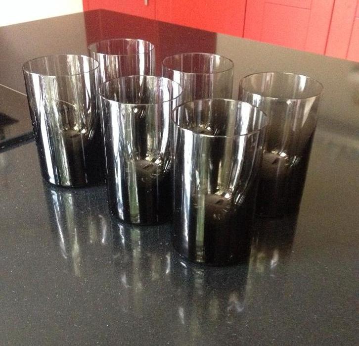 Moser Tjechie | 6 Smoke Whiskey HIGHBALL glas | Oldich Lipa, Antiek en Kunst, Antiek | Glas en Kristal, Ophalen of Verzenden
