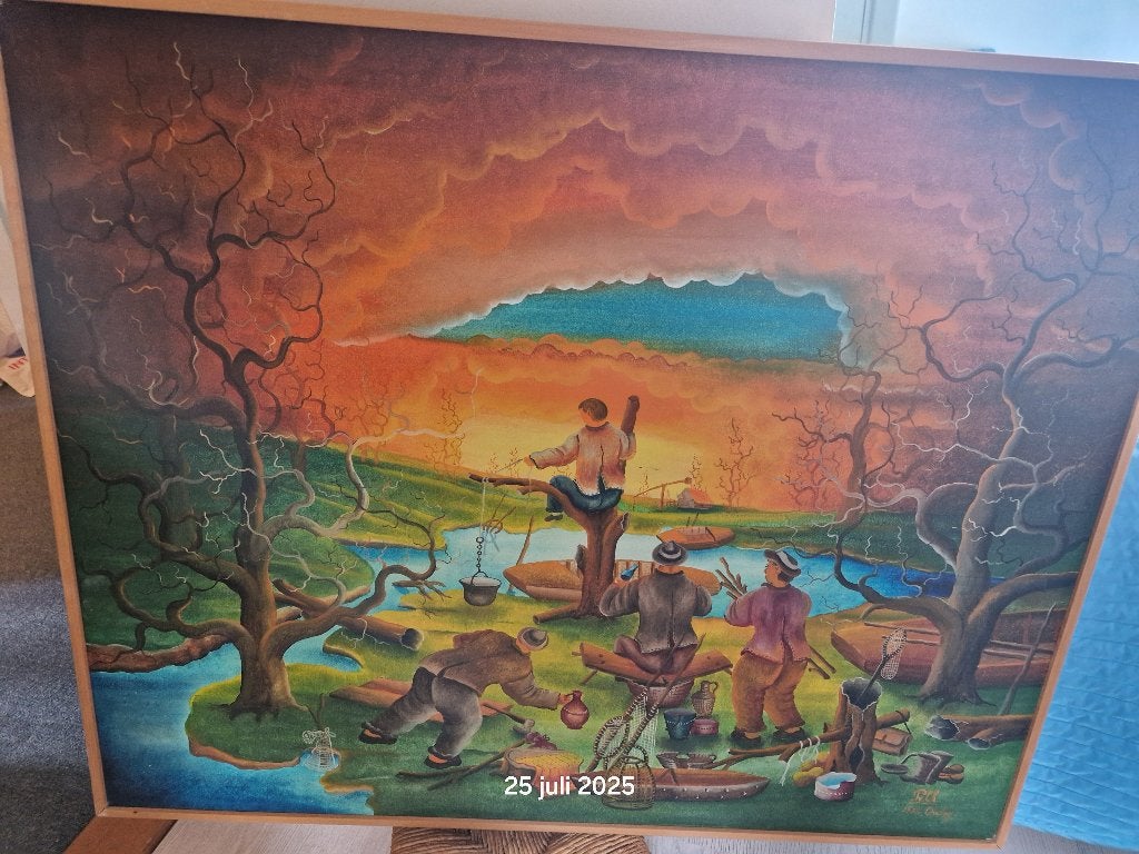 Schilderij, Antiek en Kunst, Ophalen, Ingelijst, Olieverf, Overig onderwerp