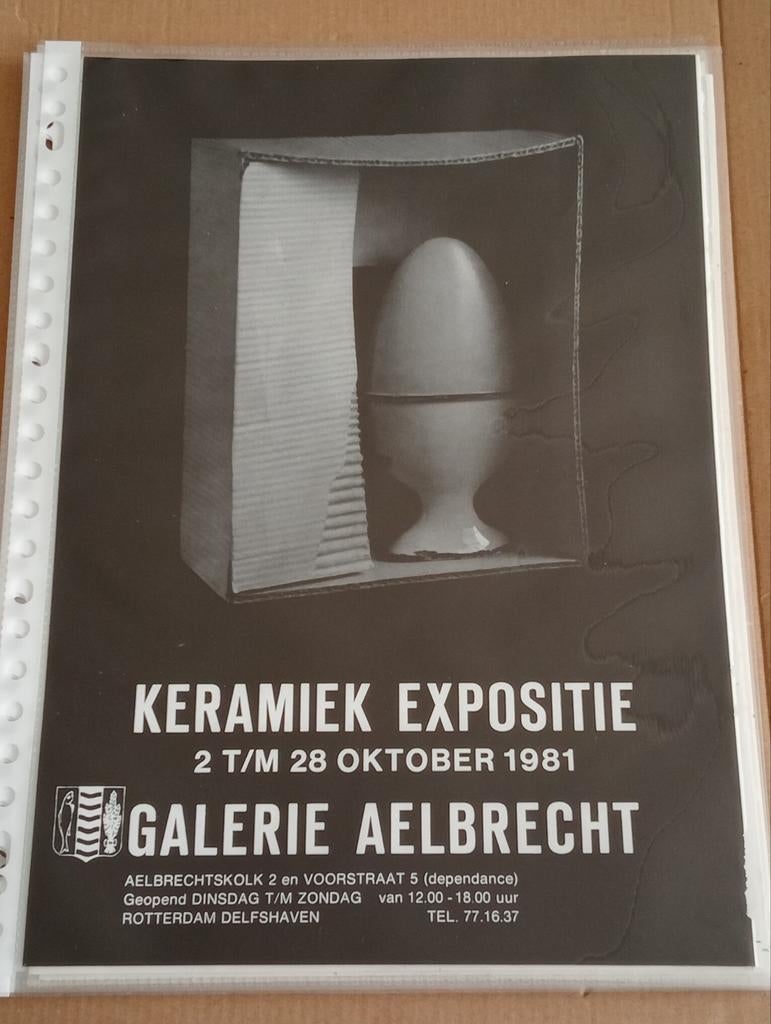 Keramiek Expositie affiche Galerie Aelbrecht 1981, Ophalen of Verzenden, 1980 tot heden, Tijdschrift