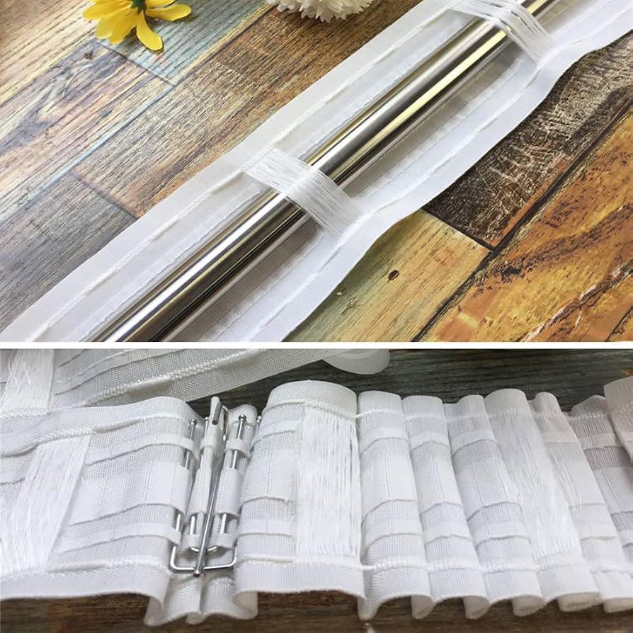 Plooiband Gordijnband 10cm breed 10 meter lang! wit white, Hobby en Vrije tijd, Stoffen en Lappen, Nieuw, Minder dan 30 cm, 200 cm of meer