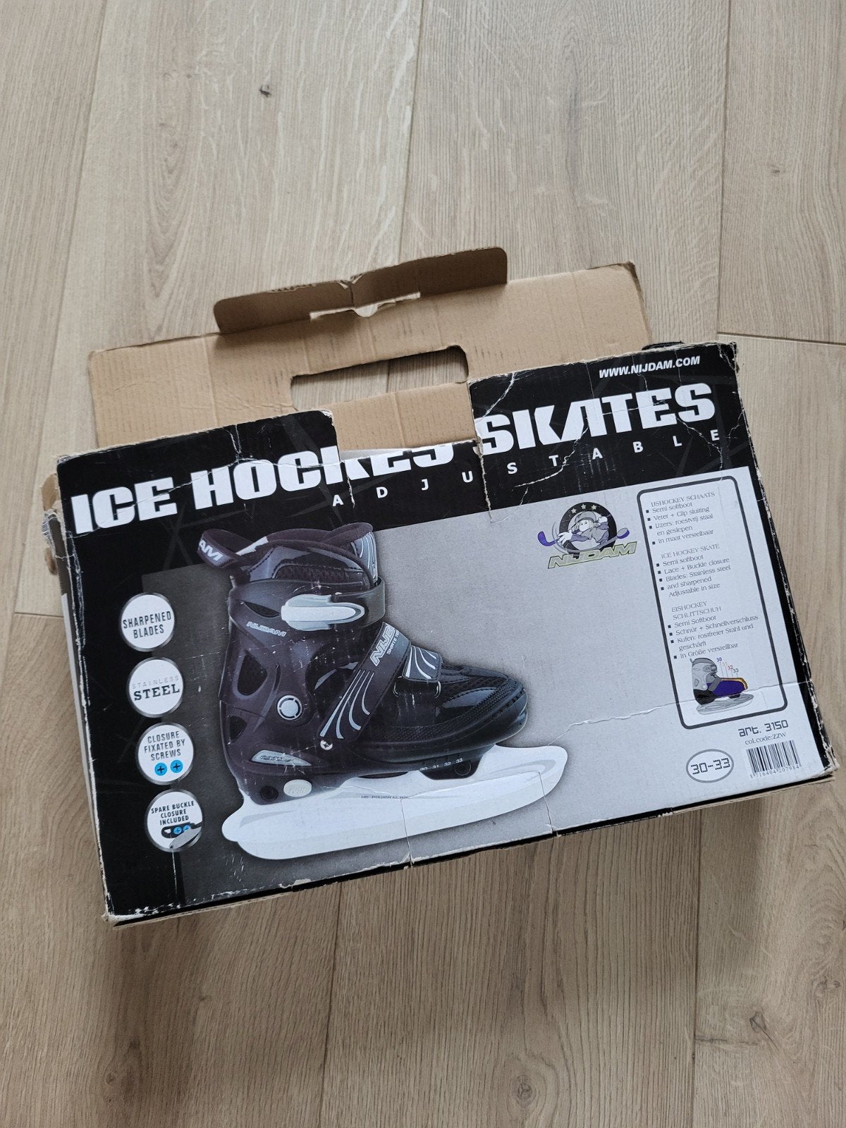 Nijdam verstelbare ijshockeyschaatsen maat 30-33, Sport en Fitness, Schaatsen, Gebruikt, IJshockeyschaatsen, Nijdam, Ophalen