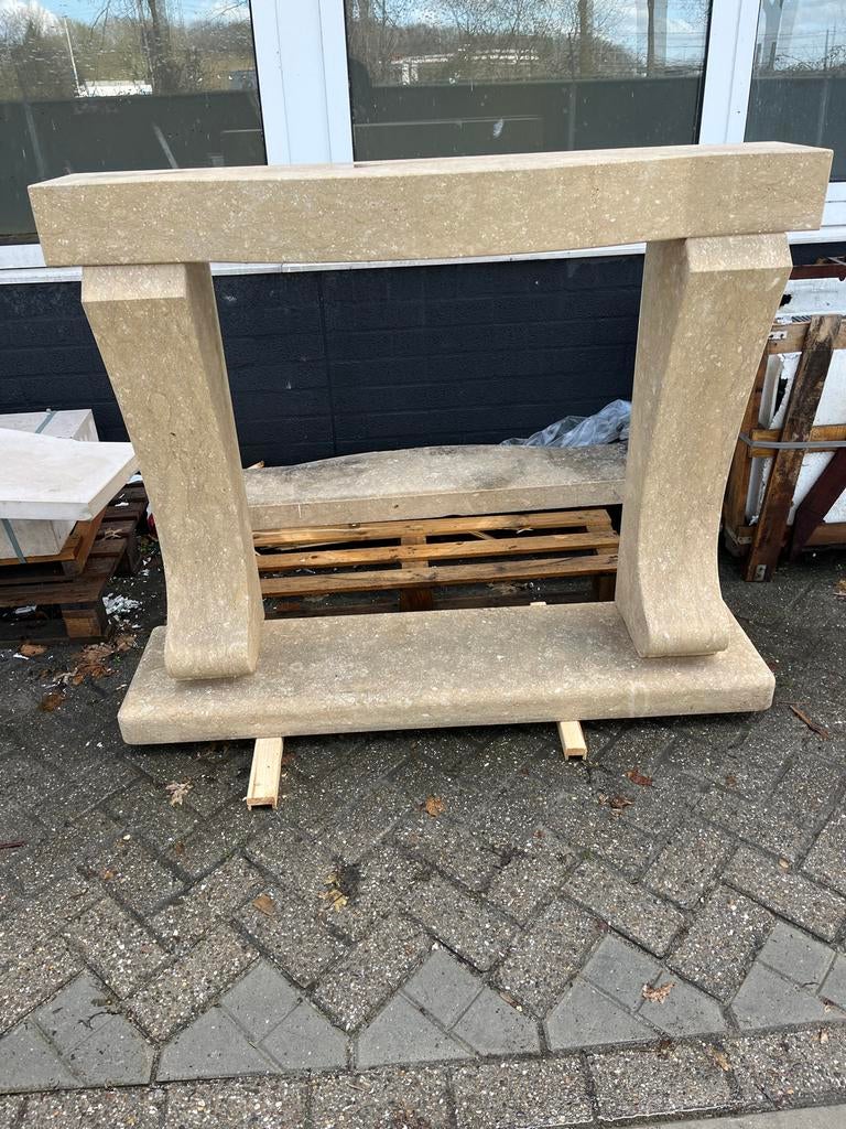 Natuurstenen Voorzethaard / Voorzetschouw - 145x120x35 cm, Huis en Inrichting, Ophalen, Gebruikt, Vrijstaande haard, Overige soorten