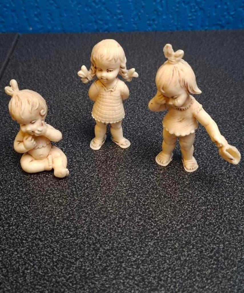 Klok waspoeder beeldjes poppetjes uit jaren 50, Verzamelen, Ophalen of Verzenden