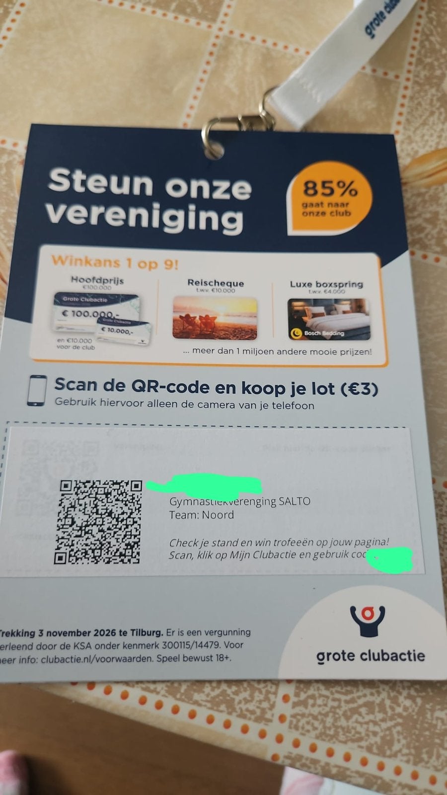 Steun onze turn vereniging Salto, Ophalen, Zo goed als nieuw