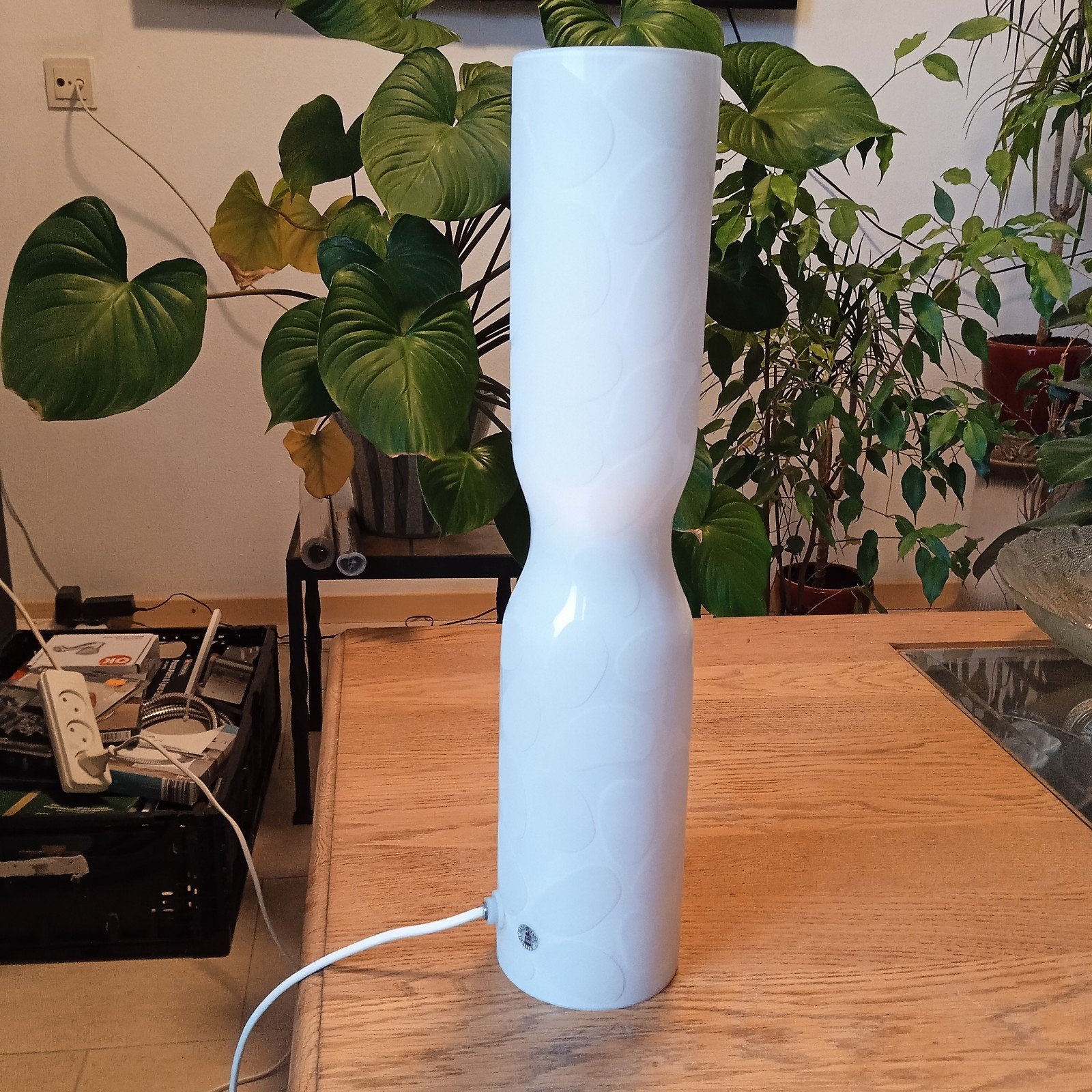 IKEA SMART Tafellamp B0706 - Wit met patroon, Huis en Inrichting, Modern, Sfeervol, E14 (klein), Ophalen of Verzenden, Minder dan 100 cm