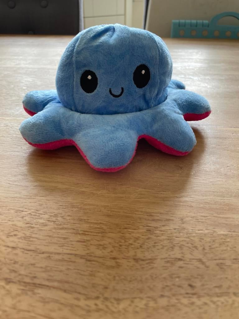 Omkeerbare Octopus Knuffel - Blauw/Roze, Kinderen en Baby's, Speelgoed | Knuffels en Pluche, Ophalen of Verzenden, Zo goed als nieuw