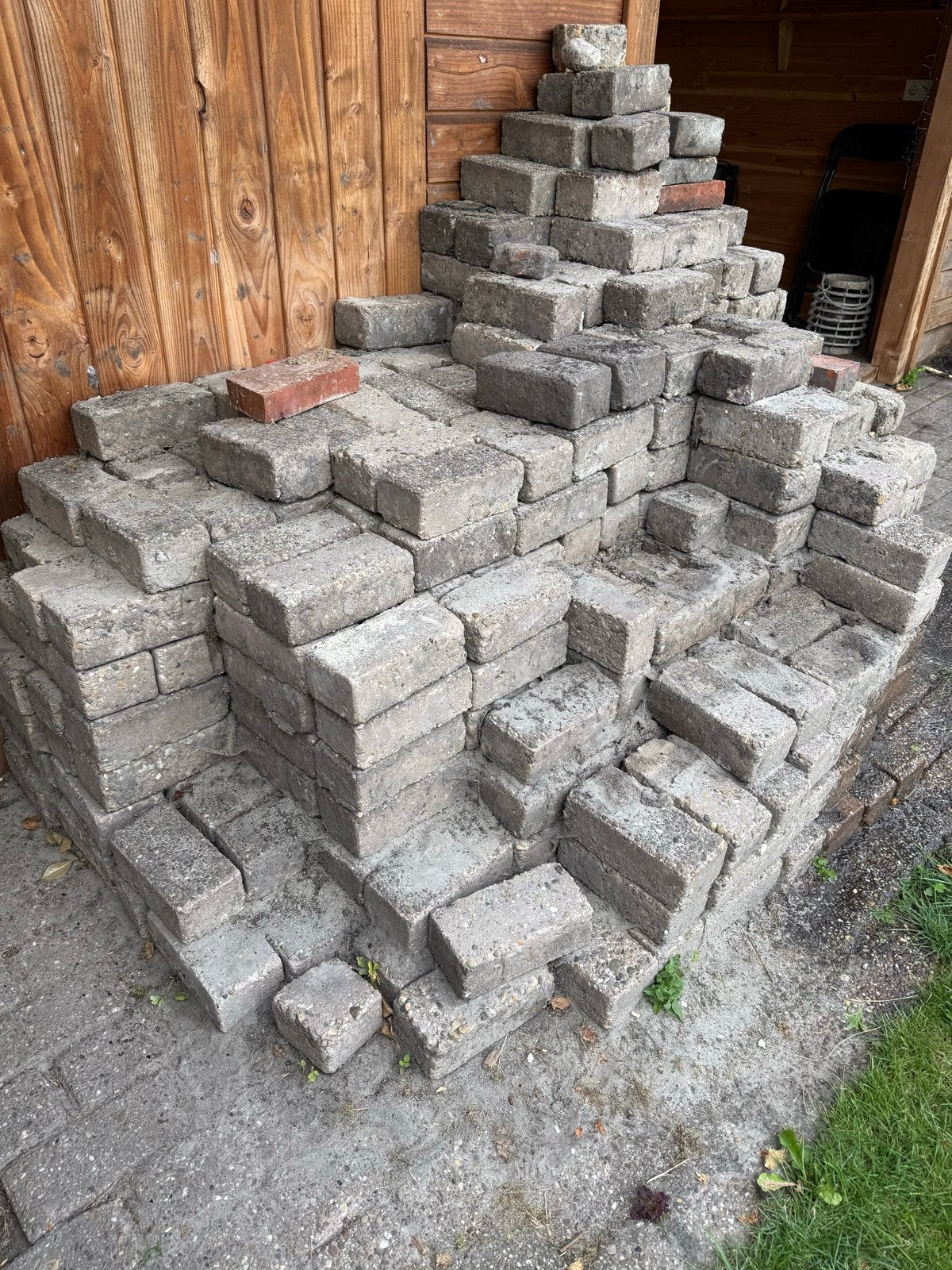 Gratis gebruikte klinkers voor tuin of oprit, Ophalen, Gebruikt, Klinkers, 10 m² of meer