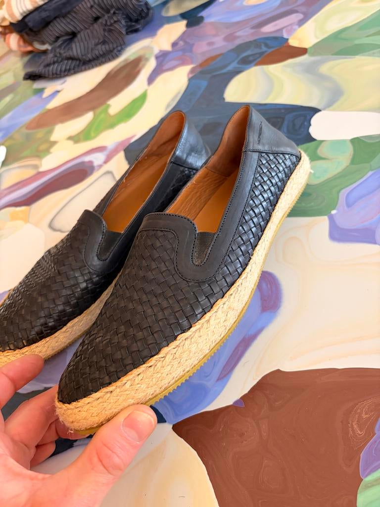Moreschi loafers van geweven leer mt 42, Loafers, Blauw, Ophalen of Verzenden, Zo goed als nieuw